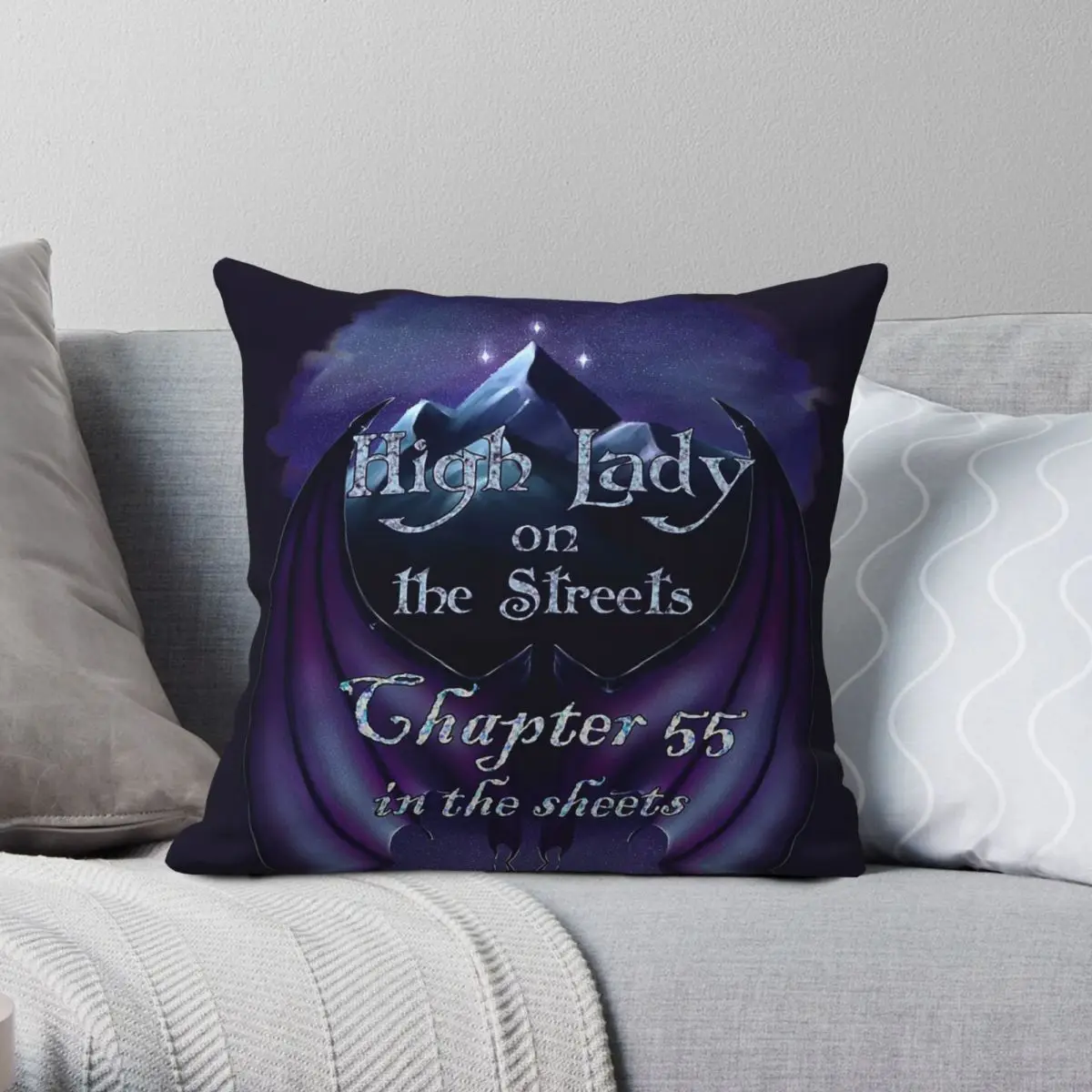 High Lady On The Streets ACOTAR Pillowcase Polyester Linen Velvet Printed Zip Decorative Pillow Case Room Cushion Case