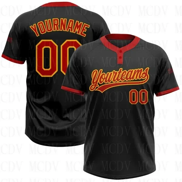 Custom Brown Orange-White Two-Button Unisex Softball Jersey 3D Printed Team Name Number Jerseys Sports Wear Adult Youth