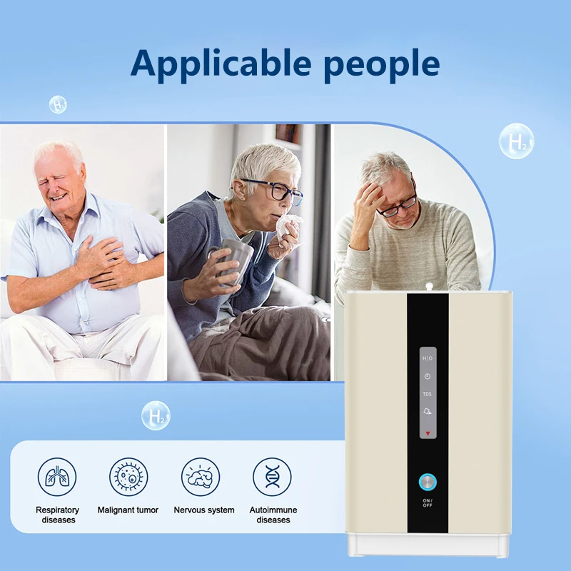 Generatore di idrogeno domestico Assistenza sanitaria Uso Macchina per inalazione di nano idrogeno 225 ml/min Inalatore di ossigeno di idrogeno per la salute umana