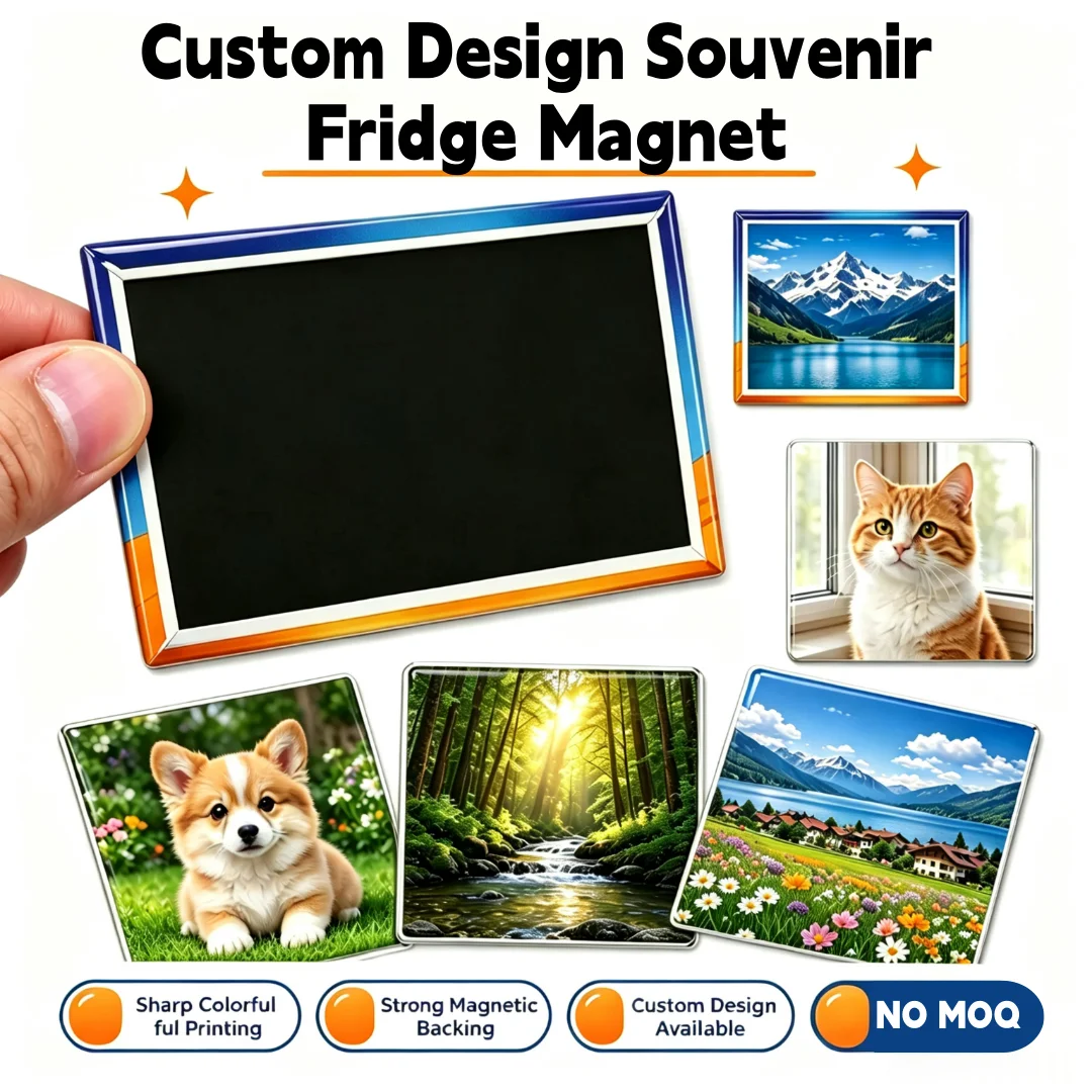 Manufacturer Custom Tinplate Fridge Magnets Custom Metal Photo Fridge Magnet Tinplate Magnetic Refrigerator Magnets