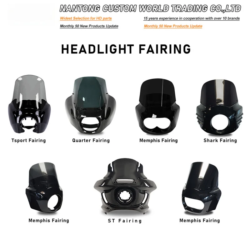 

Suitable for Motorcycle Head Covers Harley Sportster Softail Touring Series Street Glide Road Glide Road King etc