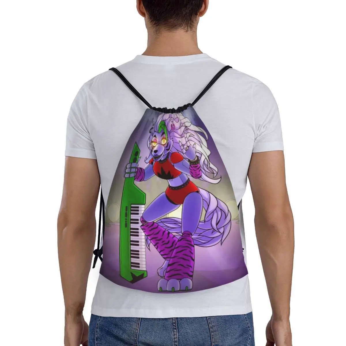 

Roxanne Wolf Backpacks Casual Portable Drawstring Bundle Pocket Shoes Bag Book Bags For Man Woman Students