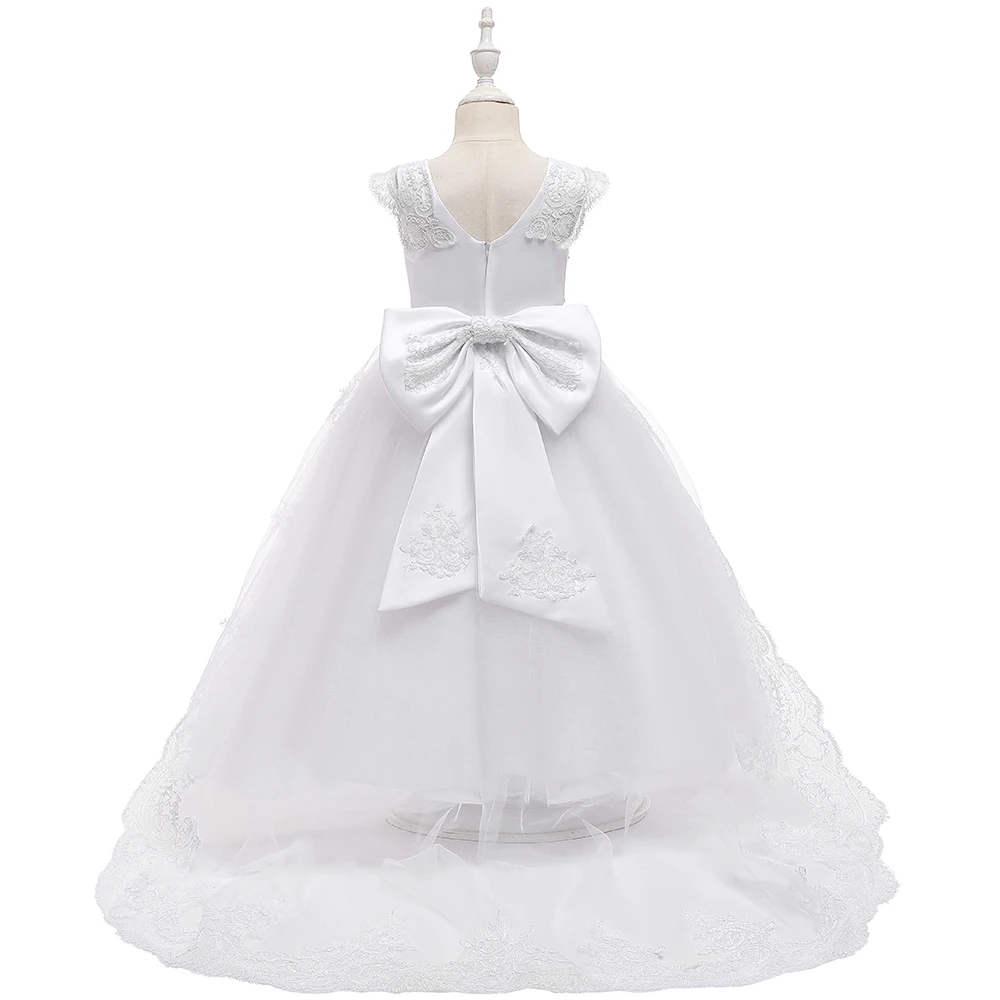 PLBBFZ Summer Girls Dress White Kids Christmas Clothes Children Long Princess Party Wedding Evening Clothing 10 12 Y Vestidos
