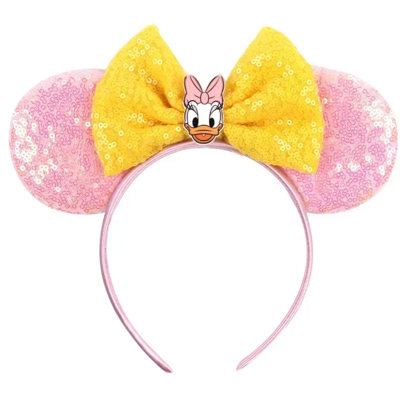 Disney Daisy Duck Ear Headband for Adults Donald Duck Hairbands Girls Kids Headwear Women Mickey Mouse Ears Bow Hair Accessories