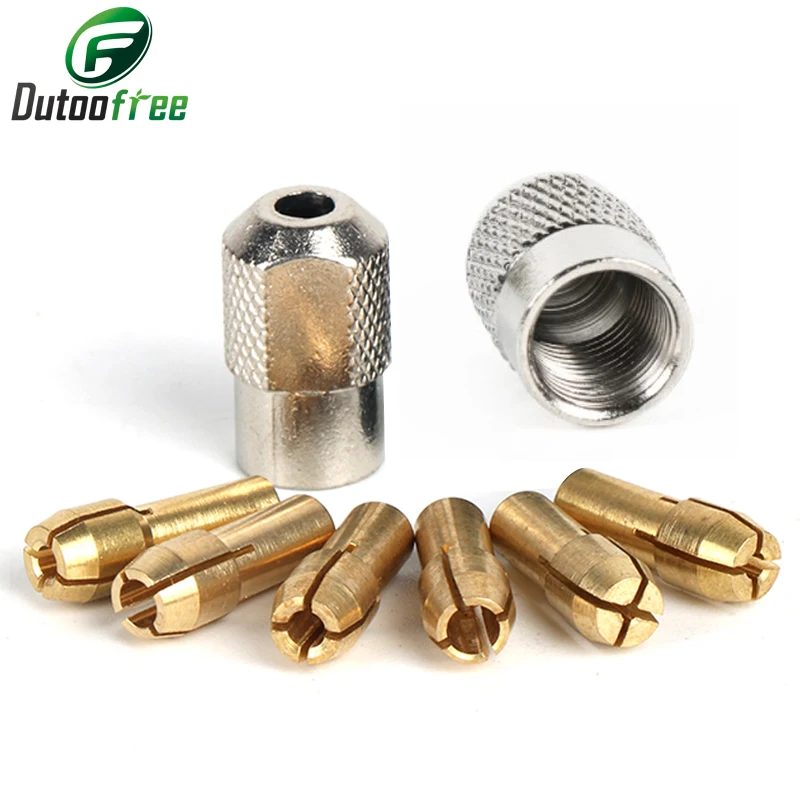 

6PCS/Lot Drill Head Locked Chuck Kits Mini Drill Rotary Tool Accessories Dremel Mini Drill Lock Dremel Accessories