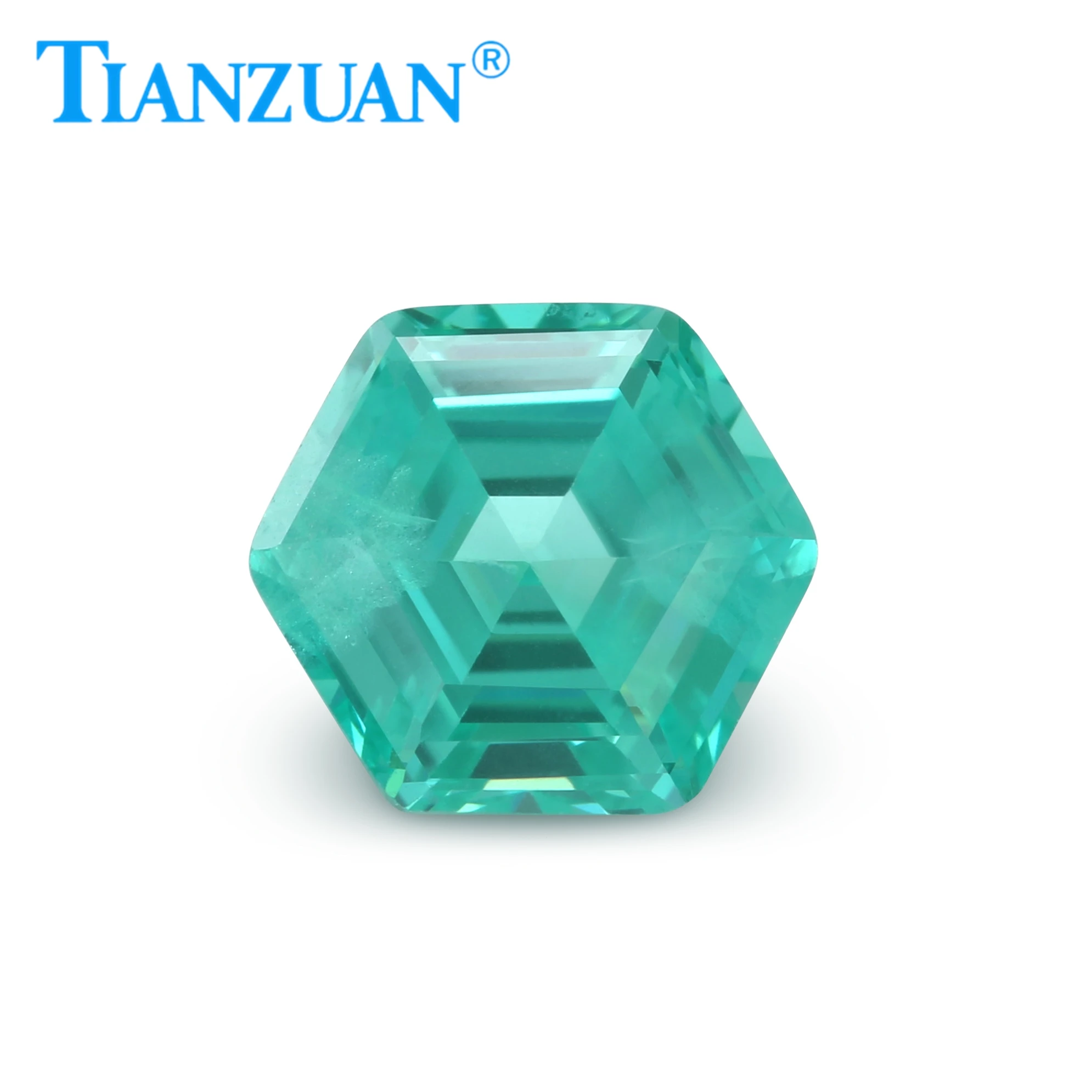 6x6mm Lab Grown Paraiba YAG Hexagonal Shape Synthetic Yttrium Aluminum Garnet Loose Gemstones Stone for Jewelry Making