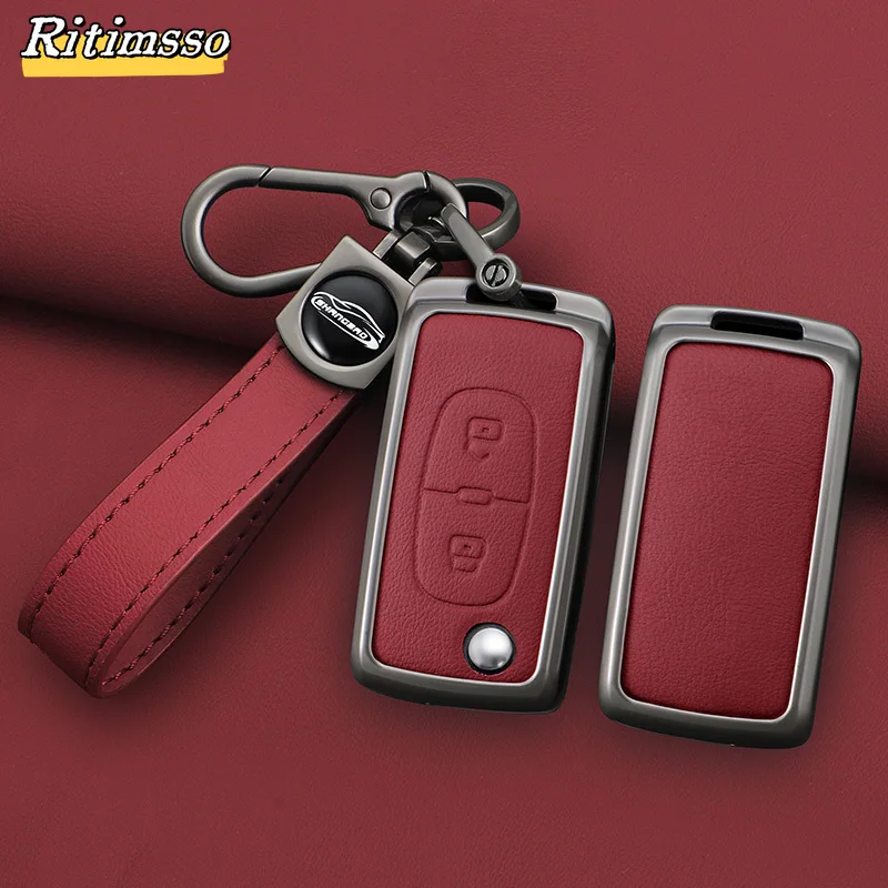 Fashion Alloy Car Flip Key Case Cover Shell Fob for Peugeot 107 207 307 308 407 607 3008 5008 for Citroen Xsara Picasso C5 C6 C8