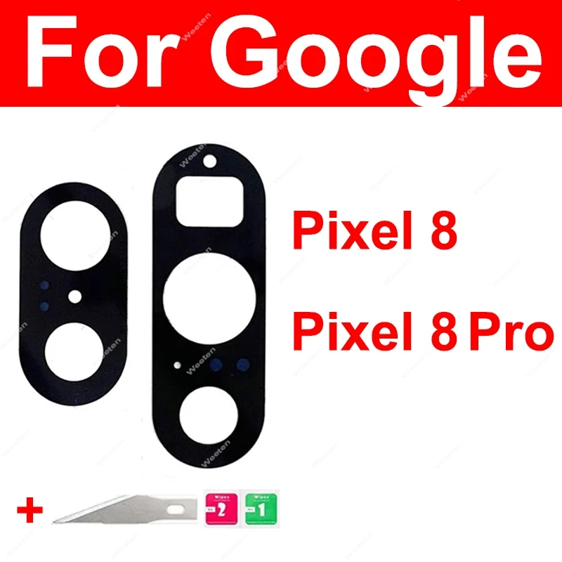 Back Camera Lens Glass For Google Pixel 8 8 Pro 8pro Rear Camera Lens Glass with Adhesive Sticker Tabe Parts