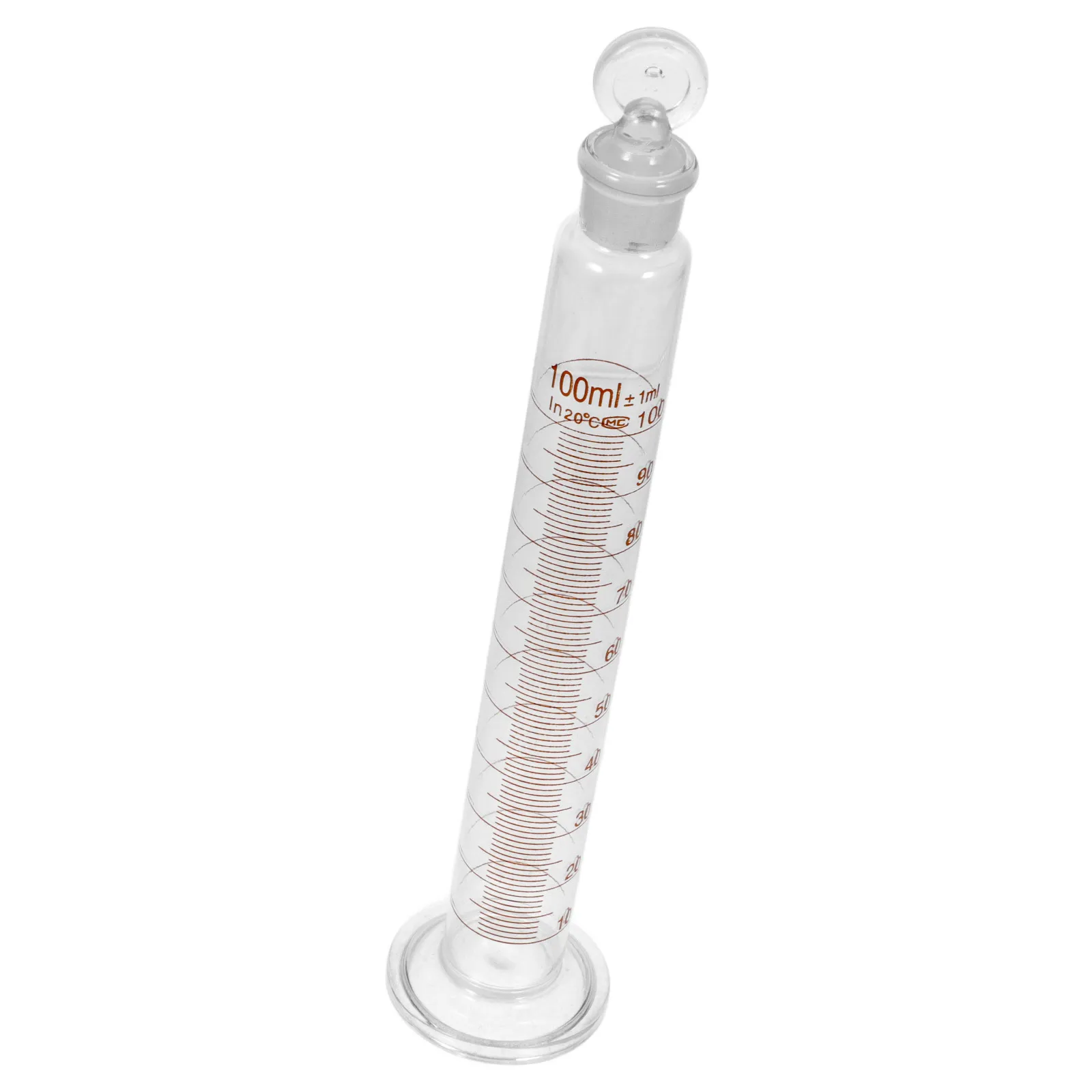 

1Pcs Glass Graduated Measuring Cylinder Durable Hard Glass Cylinder with Stopper Stable Base Accurate Scale Experiment Supplies
