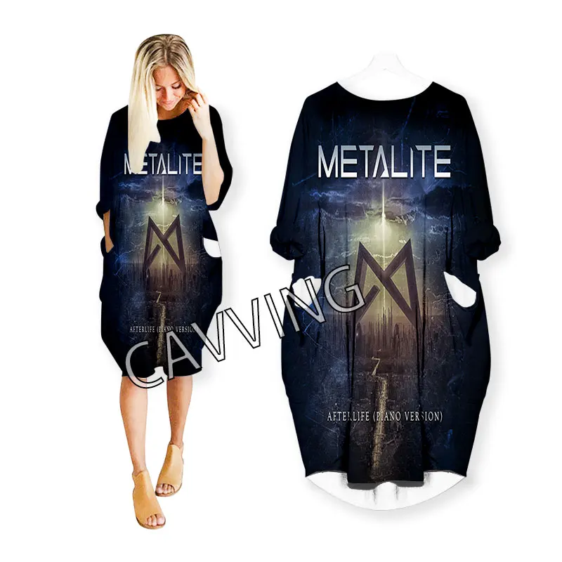 Metalite Band  3D Print  Women Streetwear Women US Size Dress Fashion Harajuku Short Sleeves Clothes Women Clothing