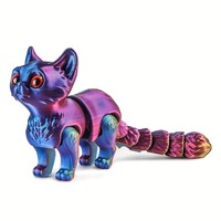 3D Printed Cat 3D Printed Animals Toys Flexible Joints  Animals 3D Model Home Classroom Decor Cactus Statue