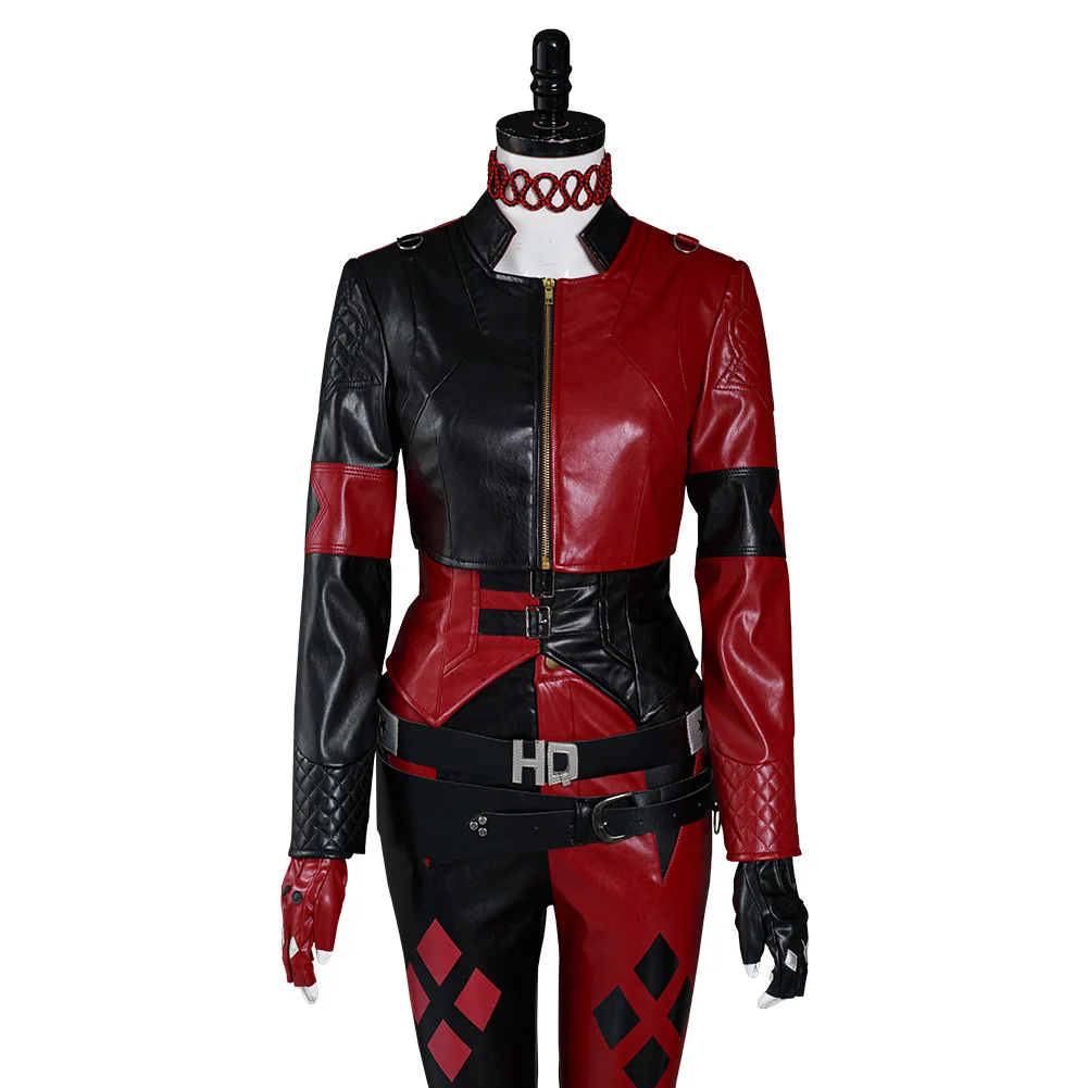 Quinn Cosplay Costume Suicide Cos Joker Roleplay Black Red Jacket Pants Female Girls Fantasia Halloween Carnival Roleplay Suit