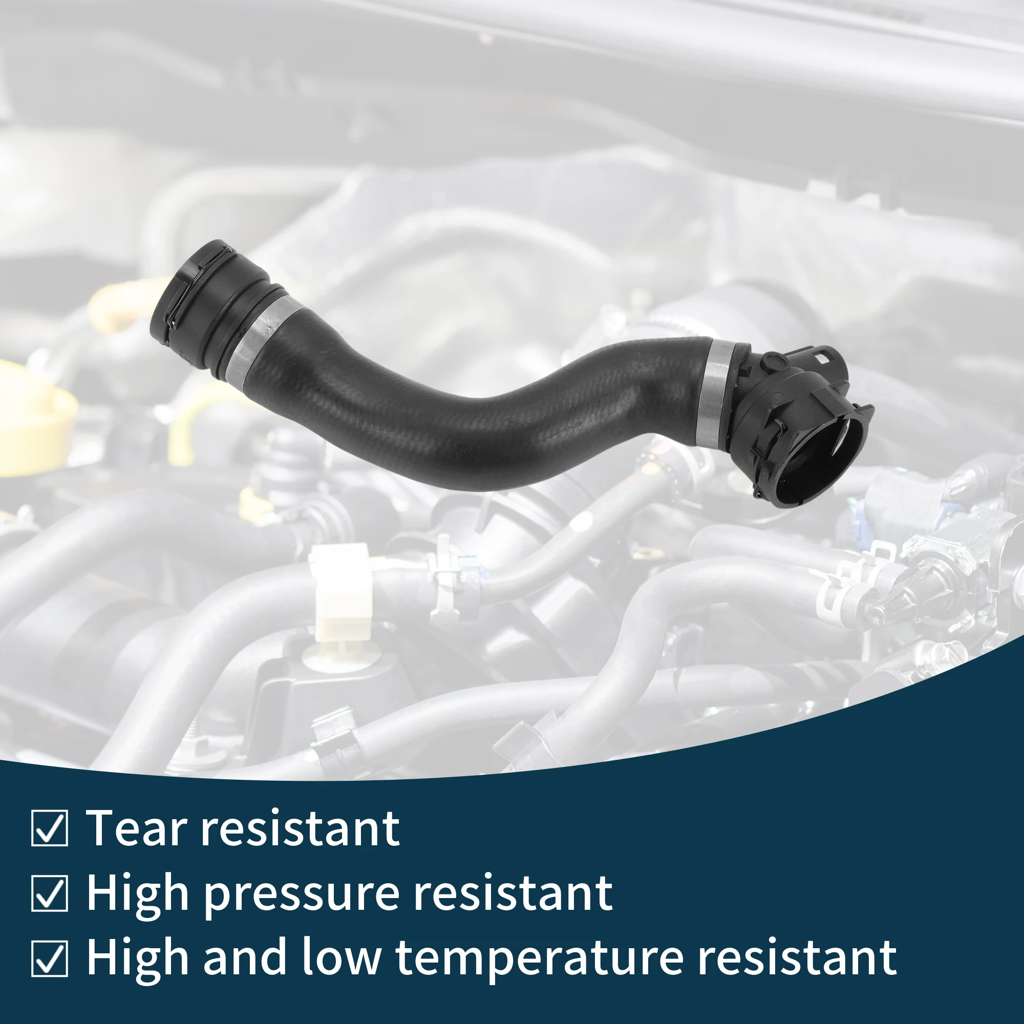 UXCELL ラジエーターホース ヒーターホース ラジエーター出口ホースパイプ BMW 1シリーズ 2005用 No.17127526391 ゴム製冷却液ホース ブラック 1個