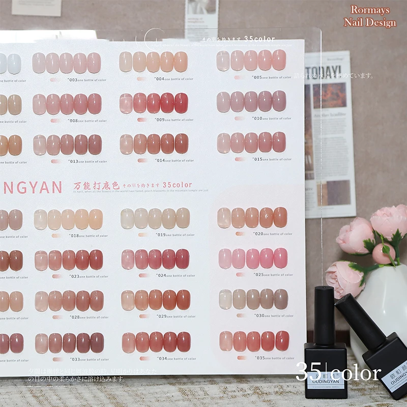 35 Colors Nude Transparent Ice Jelly Oudingyan New Base Coat Gel Polish Blush Pink Nude Tea High Pigment Long Lasting for Salon