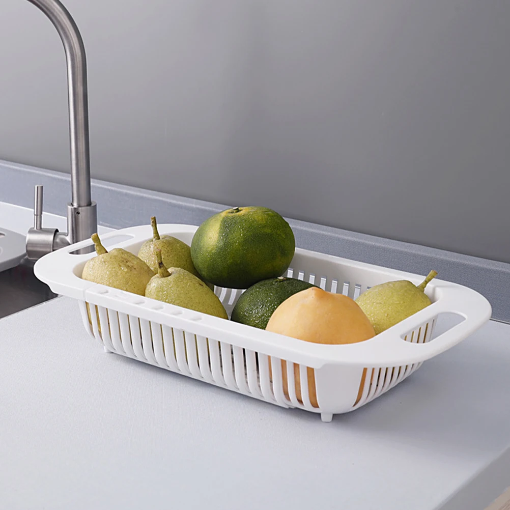 

2Pcs Expandable Kitchen Sink Drain Basket Retraction Colander Strainer for Fruits Vegetables