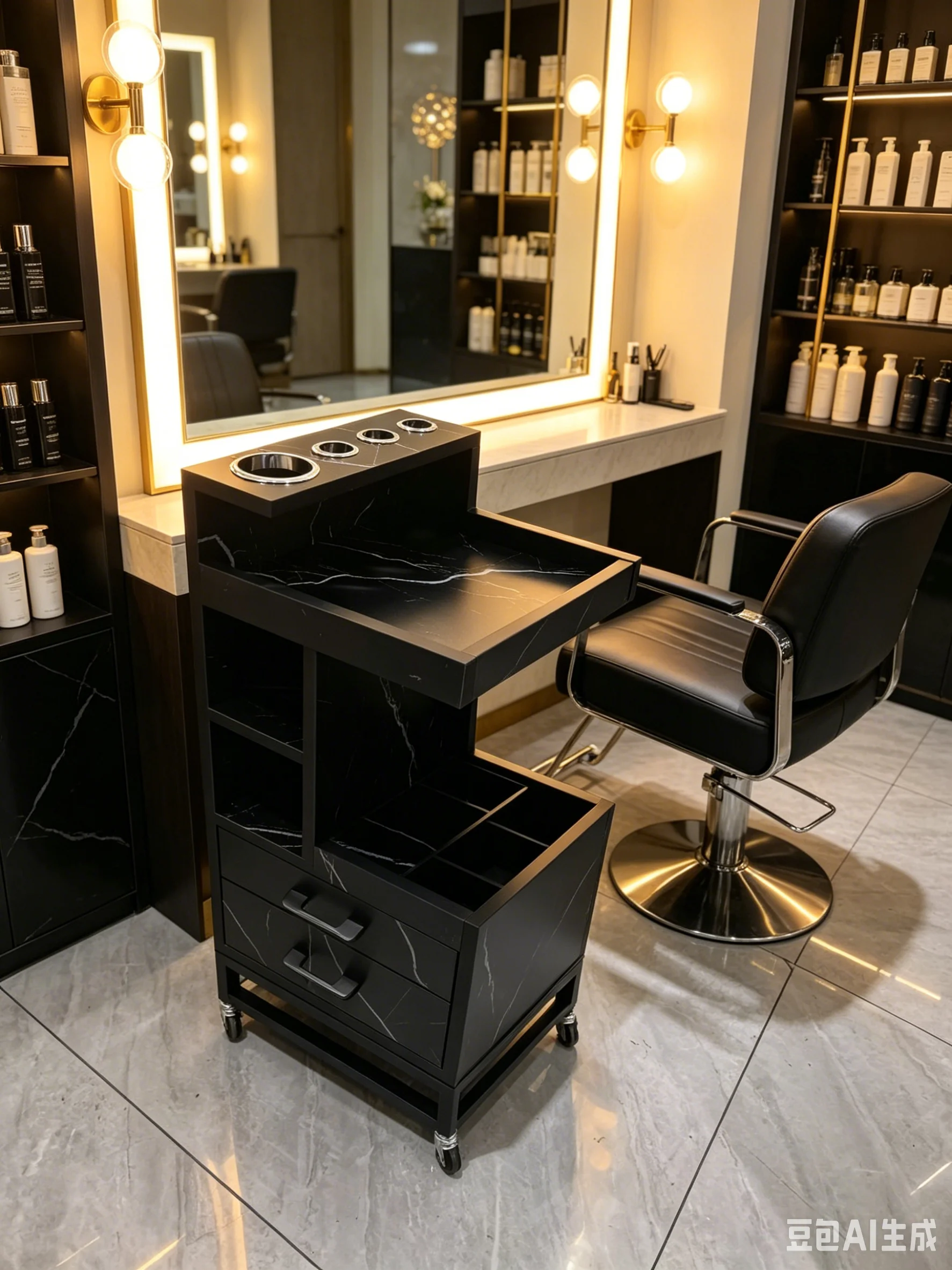 Luxury Hair Salon Metal - Made Rolling Cart
