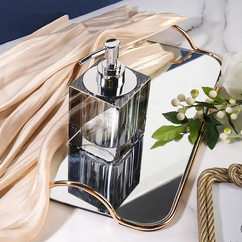 

European Style Crystal Home Hotel Bathroom Accessory Supplies Decor Washing Mouthwash Cup Soap Dish Lotion Bottle Decorations
