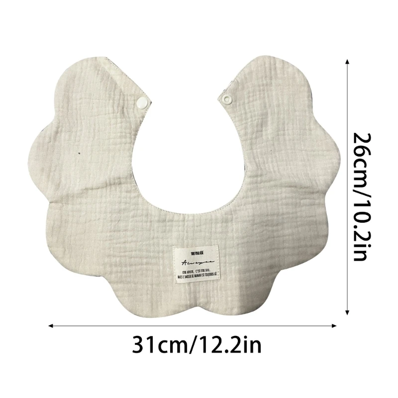 ผ้าพันคอเด็ก Drool Bibs เด็ก 360 หมุนกลีบผ้าพันคอ Bibs Burp Cloth Feeding คุณภาพสูง