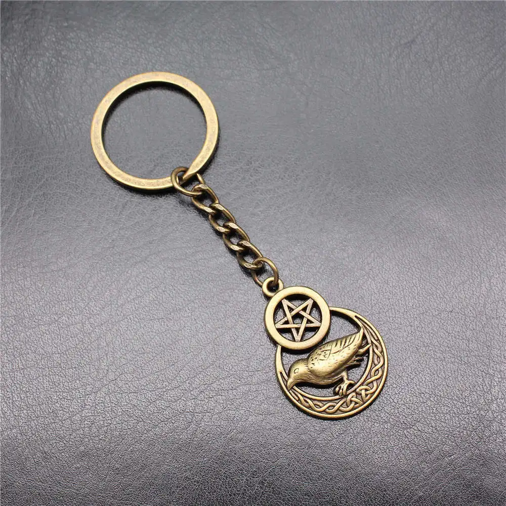 Jewelry For Woman Keyrings Findings Stars Moon Gift Ring Size 28mm