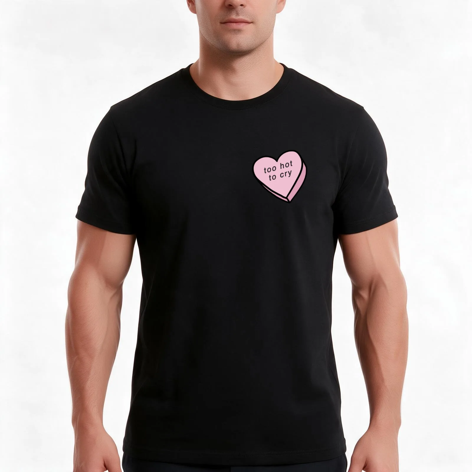 too hot to cry – Nessa Barrett Candy T-Shirt, Summer Casual Cotton Tee, Oversized Streetwear Tops, Vintage Graphic Print