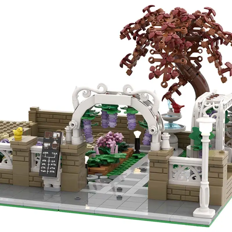 City Street View Corner Il giardino botanico MOC Building Blocks Architettura Modello da giardino fai-da-te Tecnologia Mattoni Giocattoli per bambini