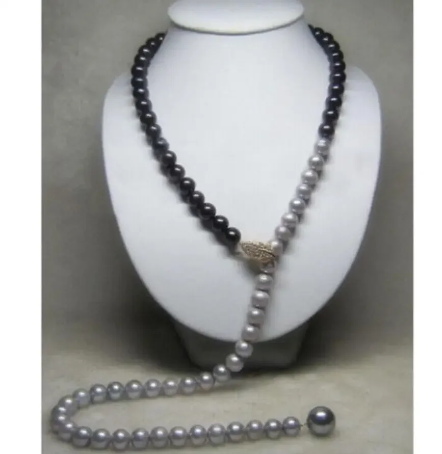 latest design south sea black gray shell pearl necklace 32