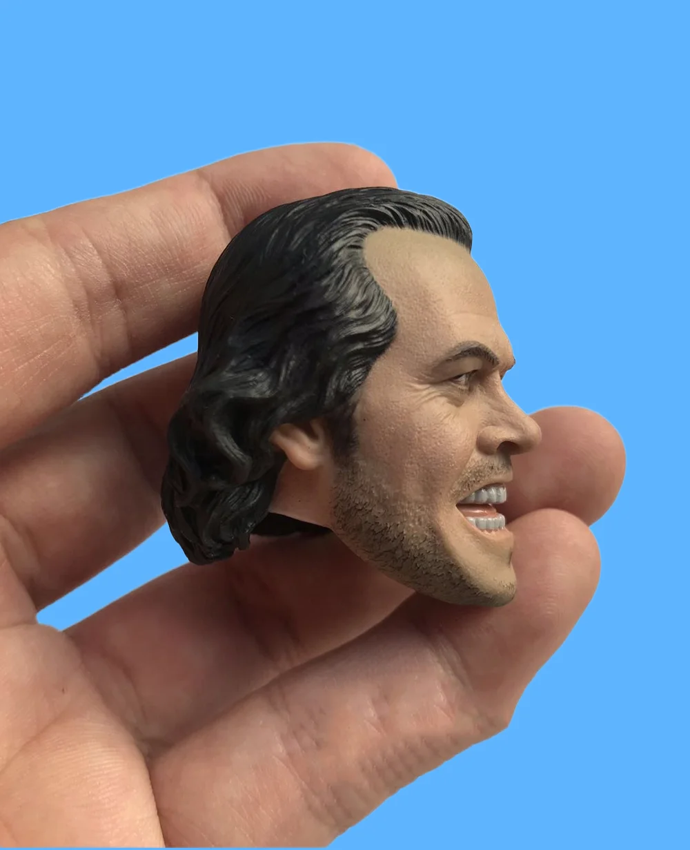 1/6 Męska Głowa Jacka z Uśmiechem, Model do Rzeźbienia, Pasuje do Figur Akcji 12-calowych, Kolekcjonerski, DIY