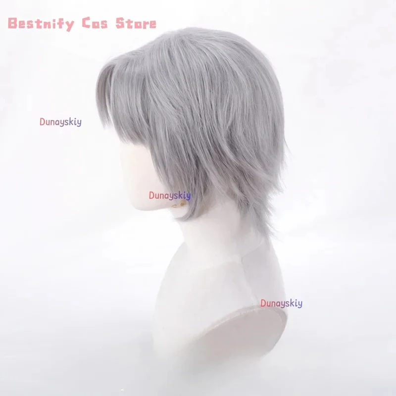 Peluca de Cosplay de Dante de Devil May Cry, 3,k;6g/CosplayAnime, Cabello Corto Blanco Gris Claro para Hombres y Mujeres, Juego de Rol, Fiesta de Halloween;6