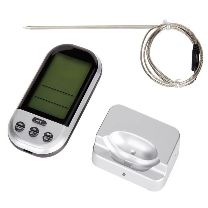 GTBL Countdown Alarm Digital BBQ Thermometer Wireless Oven Food Thermometer Intelligent Meat Temperature Tester Reminder