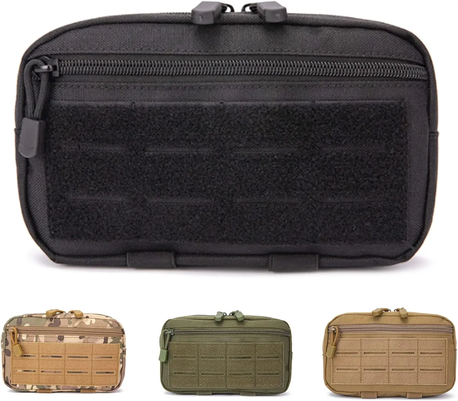 Pochette Admin Molle en Nylon 1000D Découpée au Laser, Compacte, Résistante à l'Eau, Sac Utilitaire EDC pour Gilet Tactique, Ceinture, Sac à Dos, Chasse