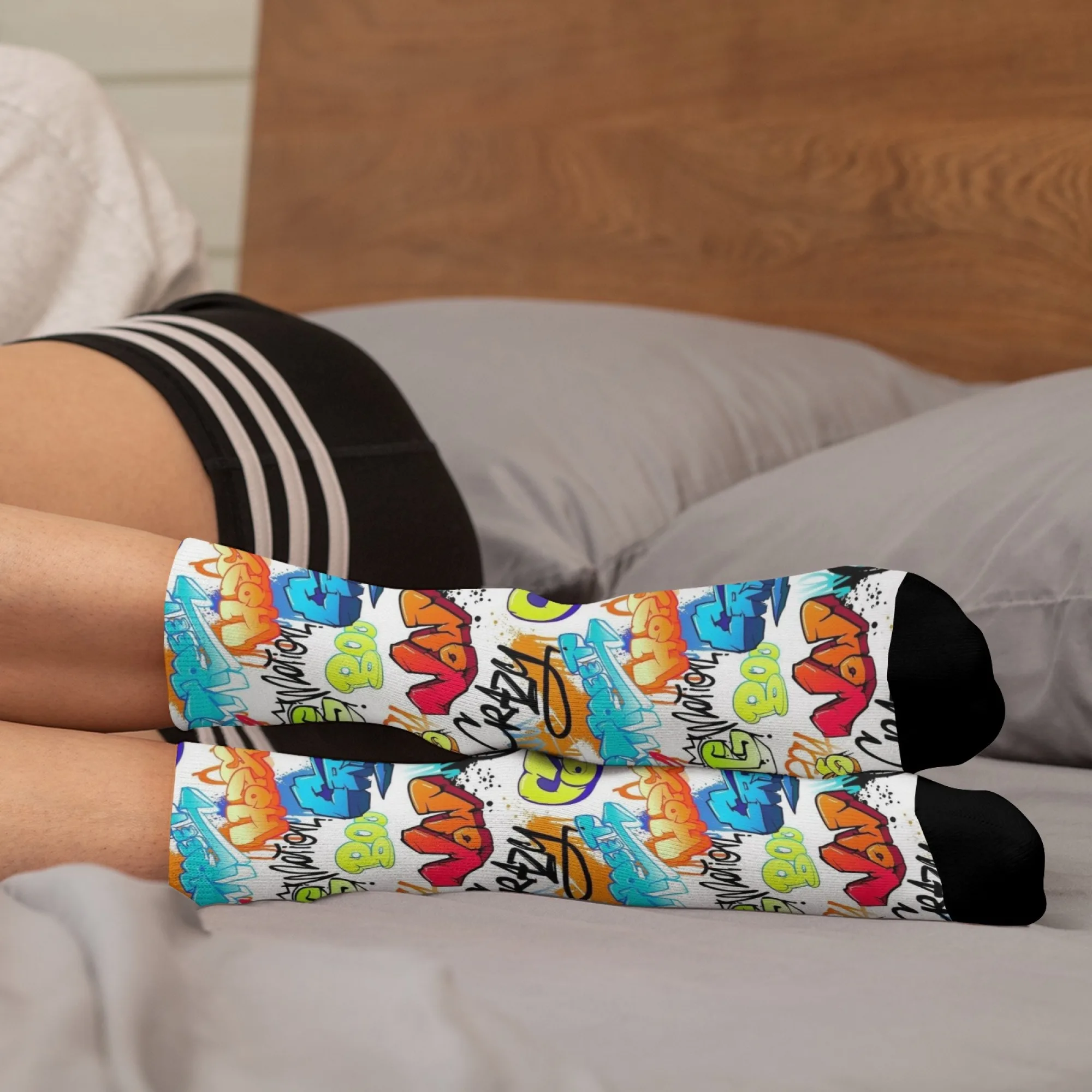 مجنون الشارع الكتابة على الجدران جوارب بأشكال مضحكة الجدة متعة الرجال الجوارب الجلد ودية تنفس موضة عادية الرياضة الهيب هوب طاقم الجوارب هدية