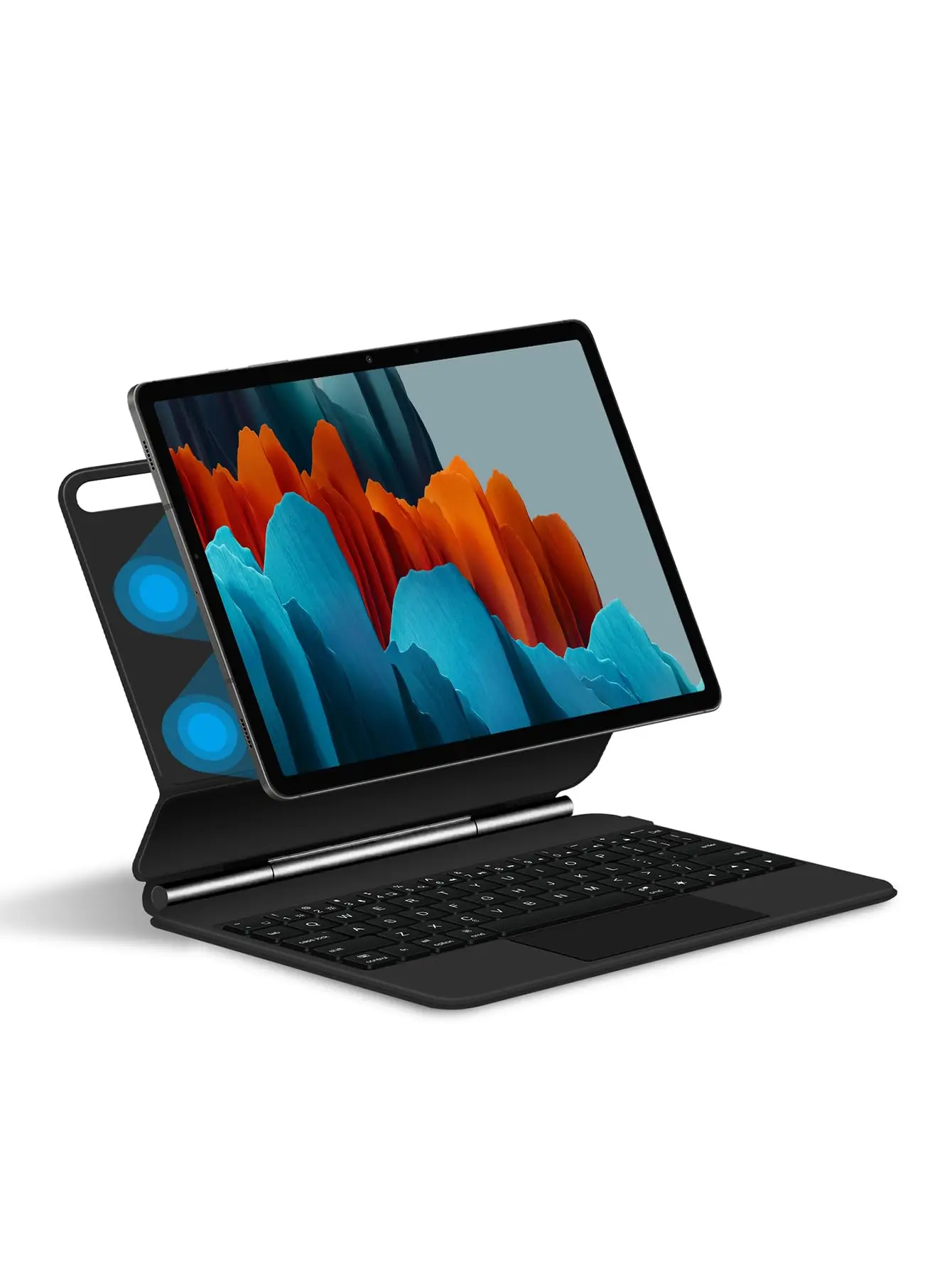 Magic Keyboard Case for Samsung Galaxy Tab S7 SM-T870/T875 11inch English with Trackpad, Floating Cantilever Stand (Black)