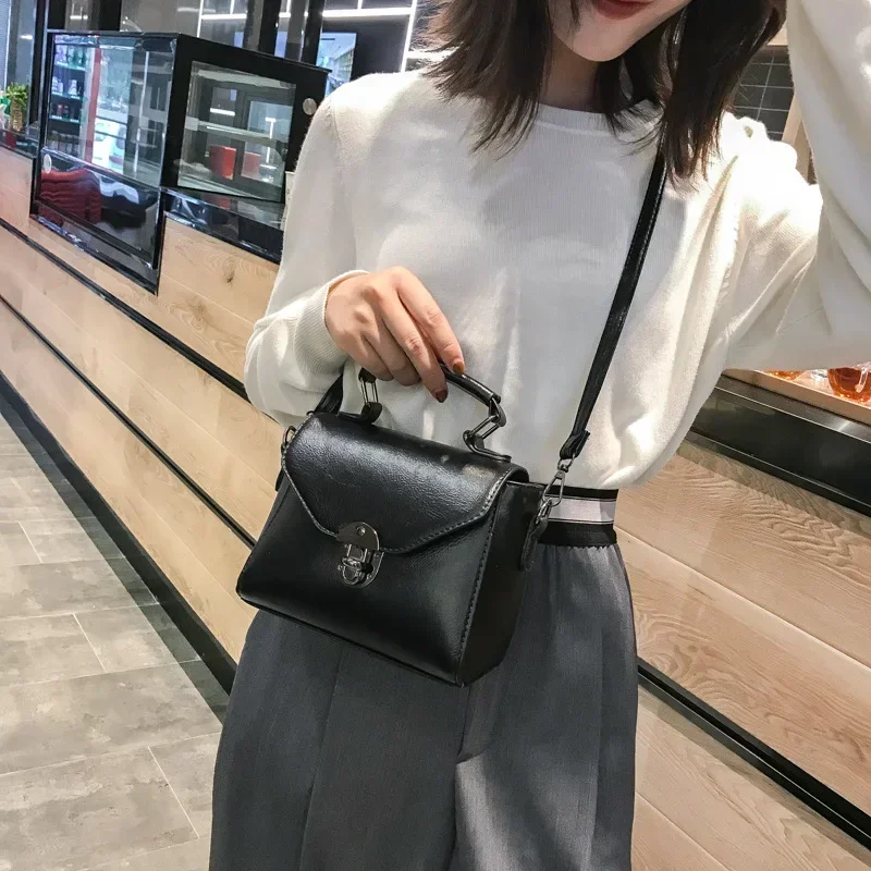 Women Vintage PU Leather Small Top-handle Shoulder Bags Ladies Casual Flap Crossbody Bags Female Luxury Messenger Handbags purse