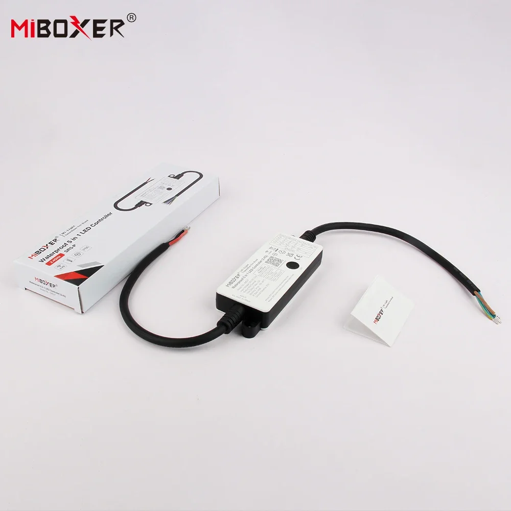 Miboxer Waterproof 5 in 1 LED Controller SR5-P 2.4G RF Remote Control for DC 12V 24V Single Color CCT RGB RGBW RGB+CCT LED Strip