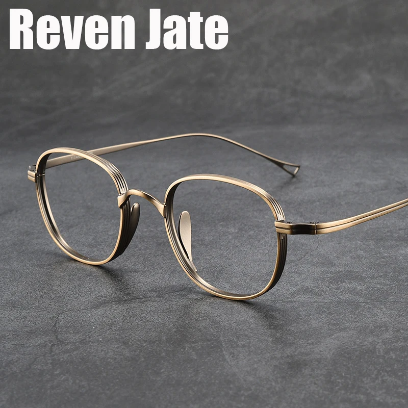 

Reven Jate 8016 Optical Glasses Pure Titanium Frame Prescription Eyeglasses Rx Men or Women Glasses for Male Female Eyewear