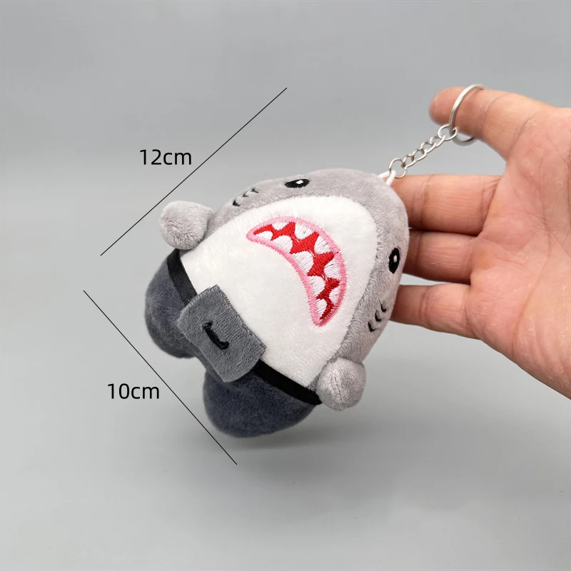 Simpatico squalo peluche farcito portachiavi giocattoli animali squalo bambole portachiavi regali peculici squalo portachiavi ciondolo borsa accessori giocattoli per bambini