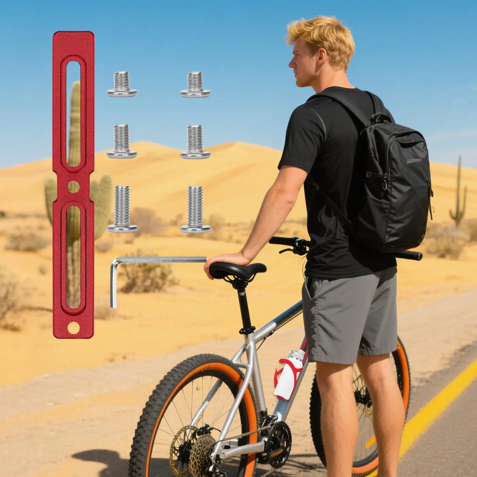 

Bike Bottle Cage Adapter Bicycle Bottle Mounting Base Adjustable Scooter Flask Holder Mount For Urban Riding Mountain Biking