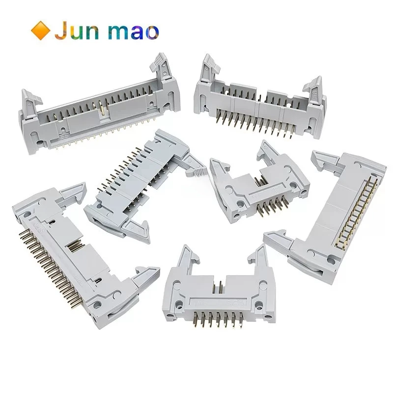 5pcs Gray DC2 horn seat buckle 10/26/30/40P hook FC straight needle pressure wire head gray white horn socket 2.54MM