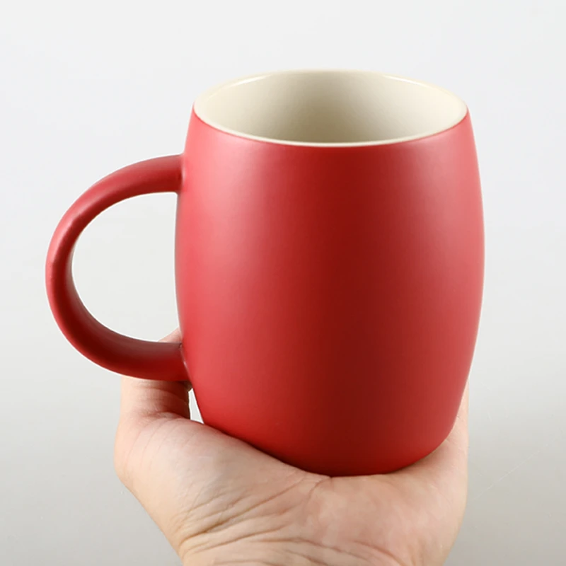 Ceramic Cask Cup solid colored mug Creative Mug Wine Barrel Cup Drum Shaped Mug Household Coffee Mugs Water Couple Cups Wholesal