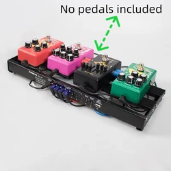 Small Built-In Power Supply Guitar Pedalboard Durable Aluminum Anti-Slip Neat Pedal Rail Frame 50x13cm  NO PEDALS