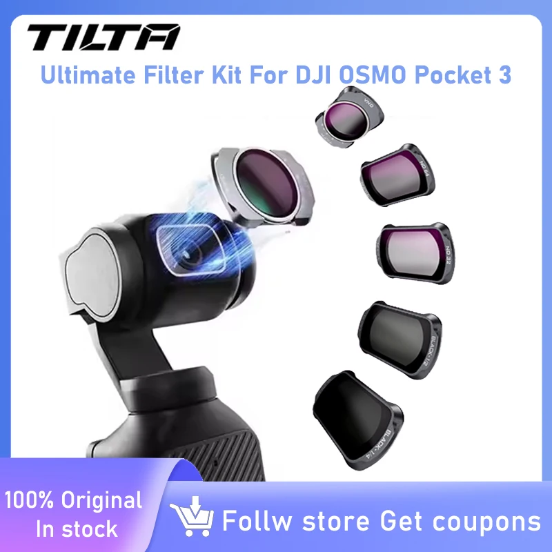 Комплект фильтров TILTA TF-OP3 Ultimate для камеры DJI Pocket 3, магнитный регулируемый ND черный поляризационный фильтр, аксессуар для камеры Комплект фильтров TILTA TF-OP3 Ultimate для камеры DJI Pocket 3, магнитный регулируемый ND черный поляризационный фильтр, аксессуар для камеры