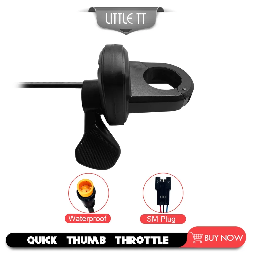 Electric Bicycle Quick Thumb Throttle TT-008 Right Handlebar 3Pin Waterproof SM Connector Ebike Thumb Throttle