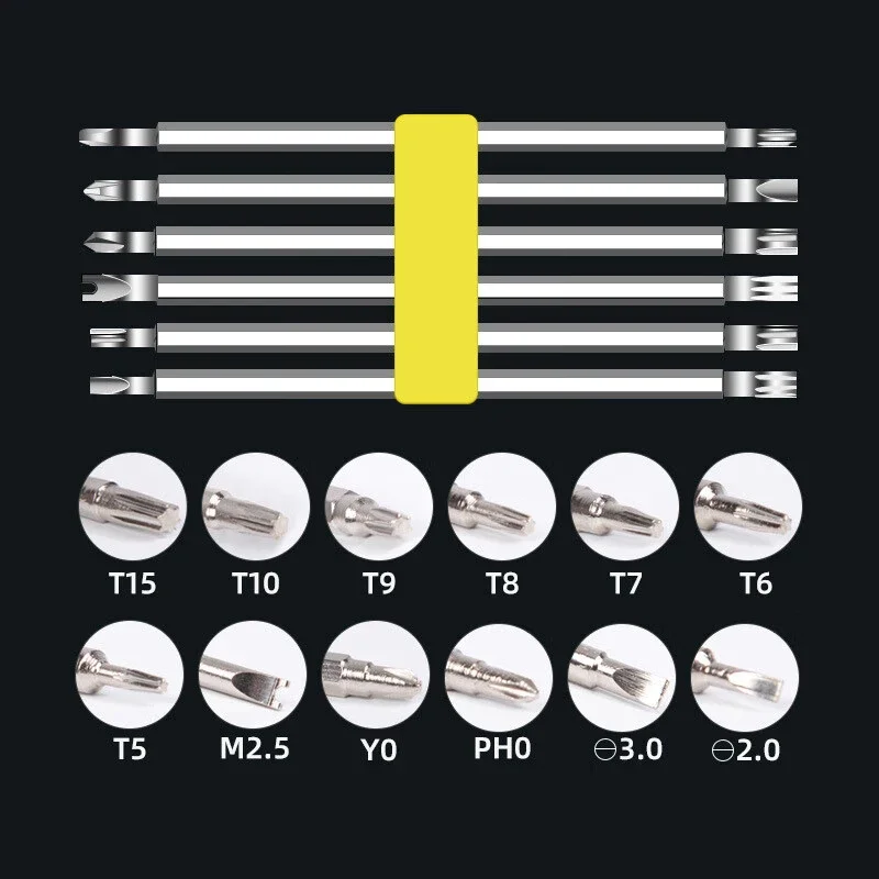 12 in 1 Precision Screwdriver Set with Torx Phillips Drill Bits Portable Mini Repair Tool Kit for Drone Watch Glasses Camera PC