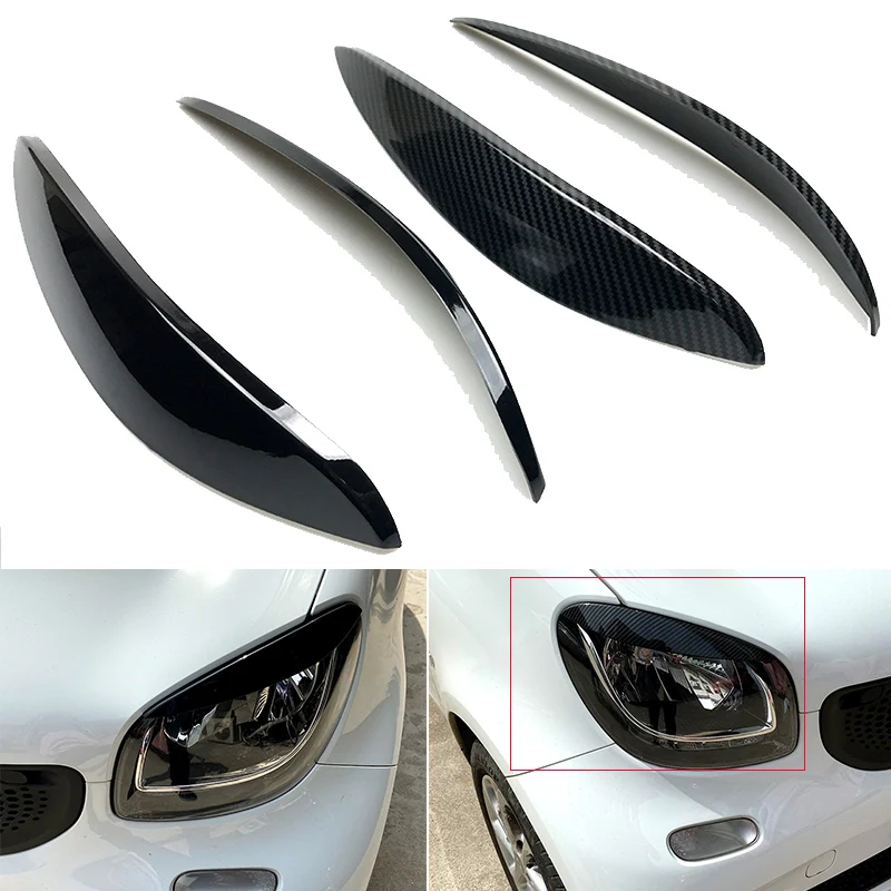 

Car Headlight Eyebrows Headlamp Eyelid Cover Stickers Trim For Benz Smart 453 Fortwo Forfour 2015 2016 2017 2018 2019 2020