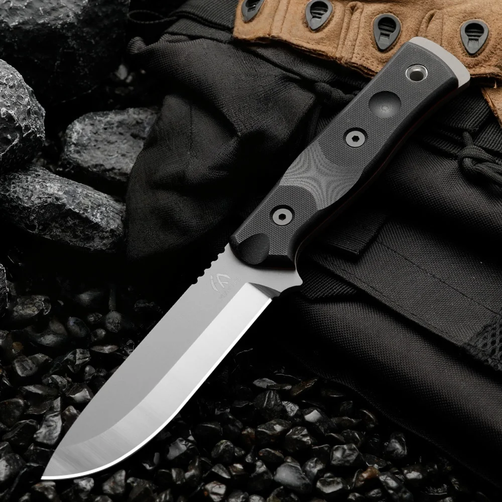 High-quality steel fixed-blade outdoor knife, camping knife with high-hardness stainless steel integrated spine and sheath, emer - view 2