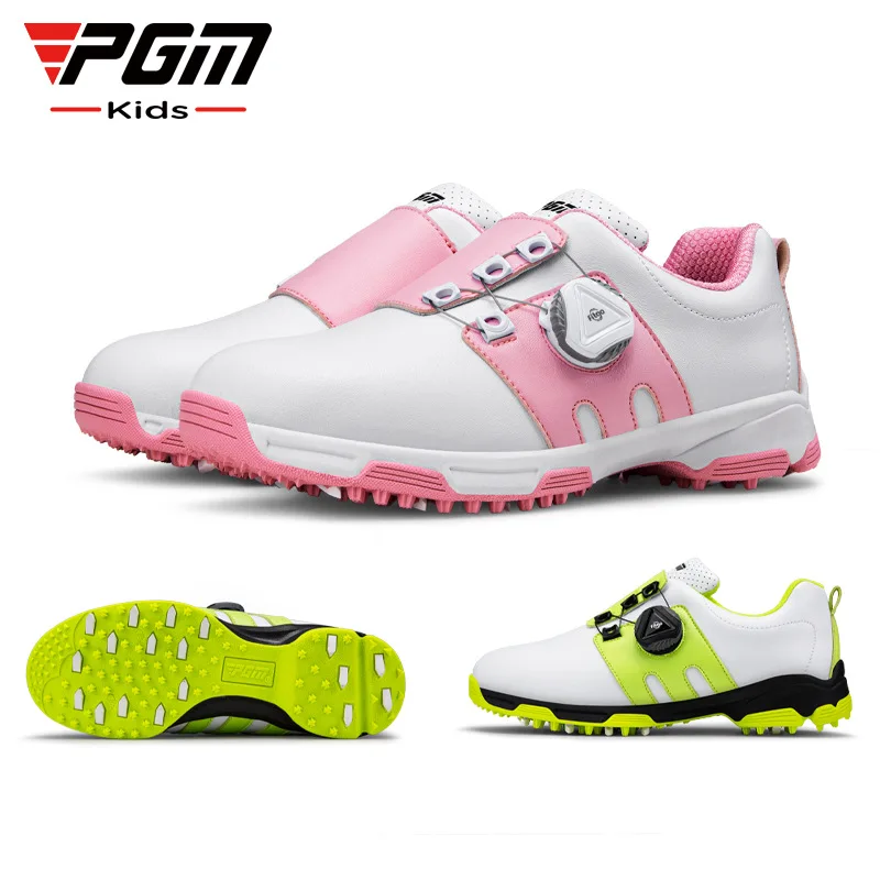 PGM Boys Girls Golf Shoes Waterproof Anti-slip Light Weight Soft and Breathable Universal Outdoor Sports Shoes XZ099