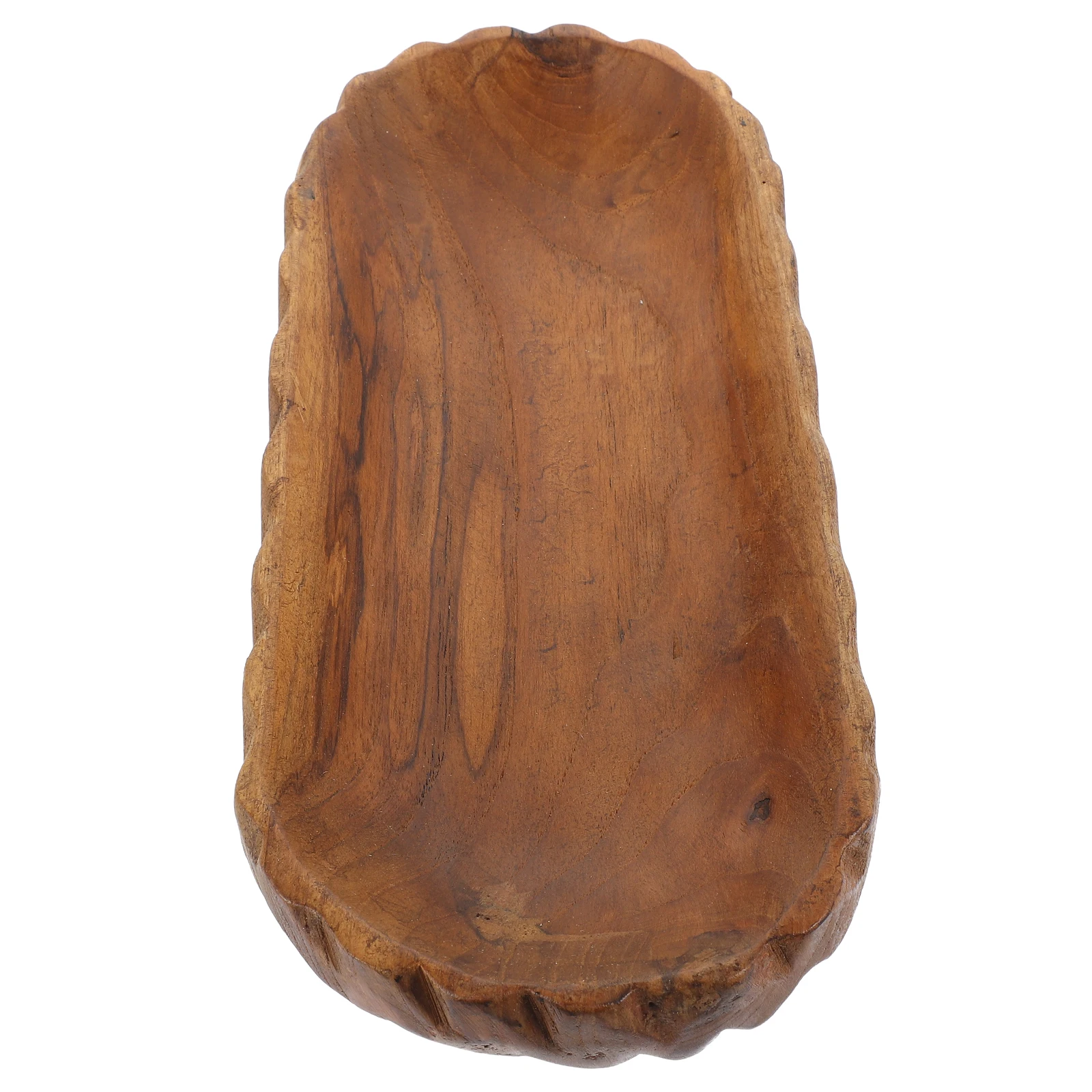 

Wave Edged Fruit Tray Wooden Rectangular Serving Plate Smooth Surface Home Restaurant Tea Snack Storage Tray Kitchen
