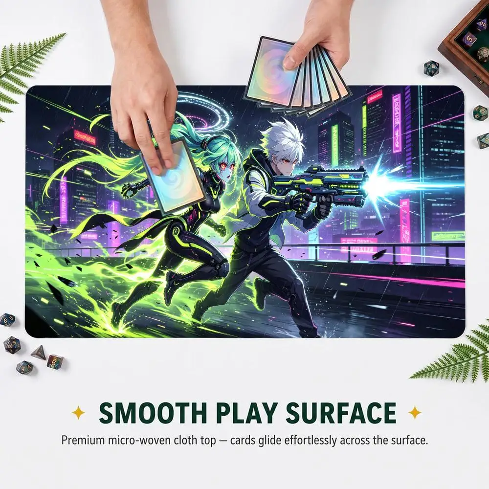 Anime Cyberpunk TCG Playmat Large Trading Card Game Mat Anti‑Slip Rubber Desk Mouse Pad For YUGIOH Card Game Table Mat 60x35cm