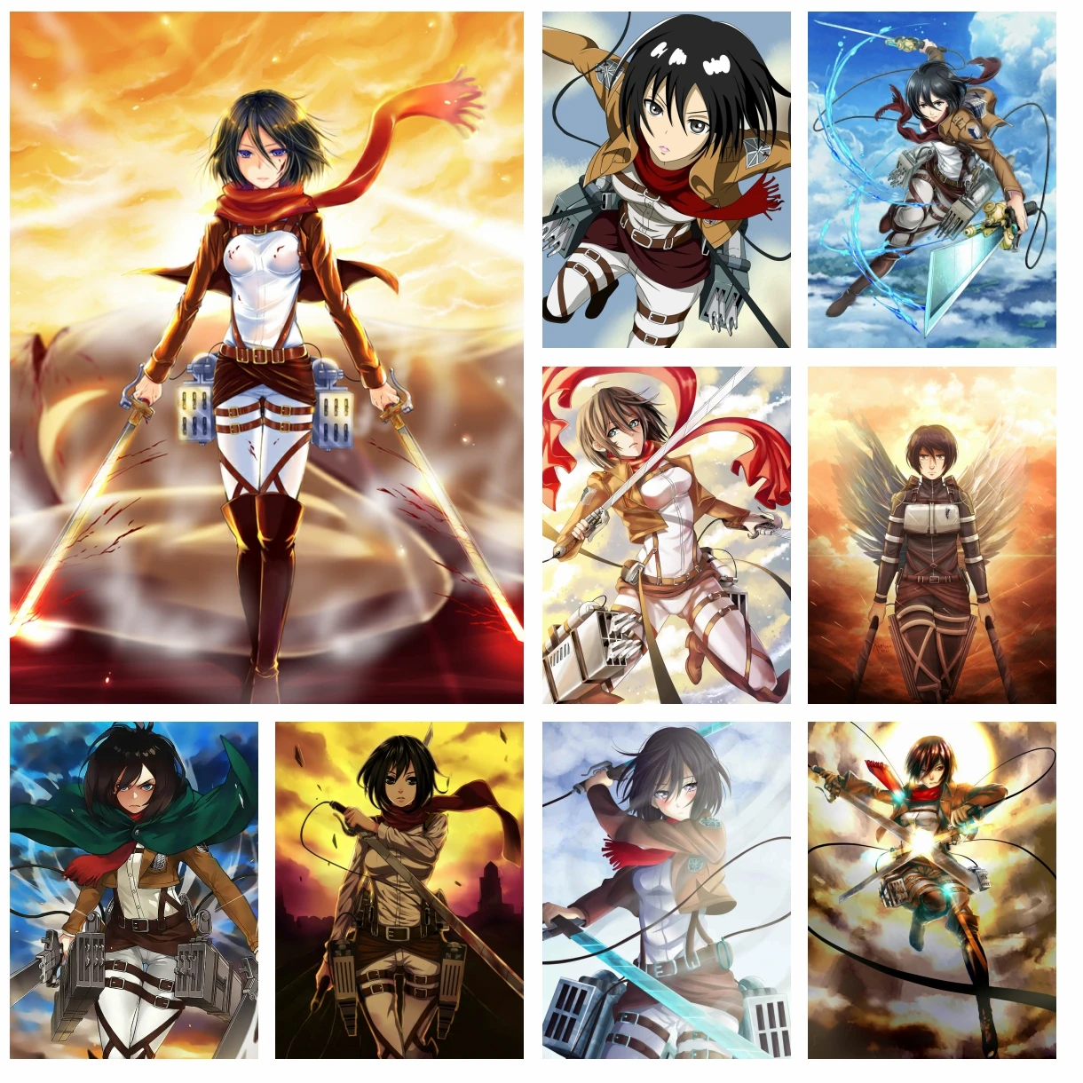 

Classic Anime Cartoon Attack on Titan Diamond Art Painting Kit Mikasa Ackerman Cross Stitch Embroidery Picture Mosaic Home Decor