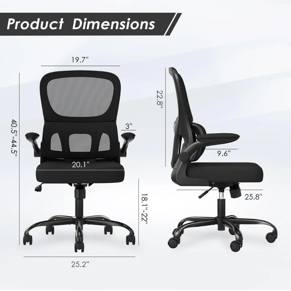 Ergonomic Home Office Chair, Mesh Desk Chair with Lumbar Support, Comfy Computer Desk Chair